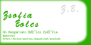 zsofia bolcs business card